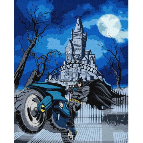 Картина за номерами «WB Batman: Batcycle» з металізованими фарбами extra 40х50 см, ТМ Ідейка