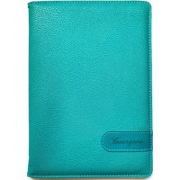 Блокнот А5 на 80 аркушів у клітинку з обкладинкою зі шкірзаму, бірюзовий, ТМ Мандарин