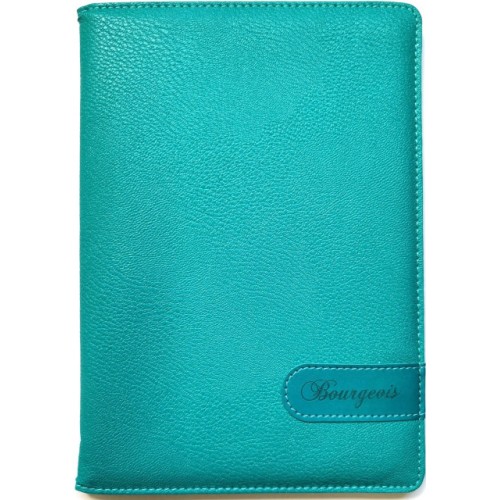 Блокнот А5 на 80 аркушів у клітинку з обкладинкою зі шкірзаму, бірюзовий, ТМ Мандарин