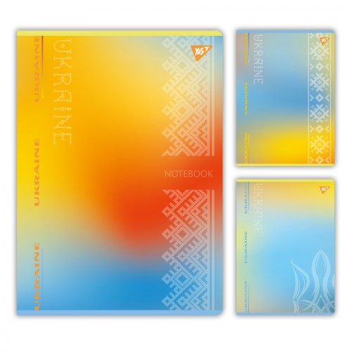Канцелярська книга «Україна» на 96 аркушів у клітинку з ламінованою обкладинкою, в асортименті, ТМ Yes
