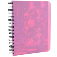 Зошит з роздільниками «Cyber girl» А5 на 144 аркуші у клітинку з пластиковою обкладинкою на спіралі збоку, ТМ Yes