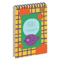 Блокнот «Stay yourself» А6 на 80 аркушів у клітинку з ламінованою обкладинкою на спіралі зверху, в асортименті, ТМ Yes