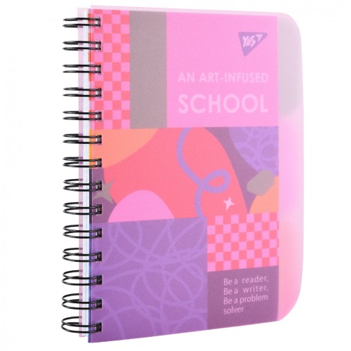 Блокнот з роздільниками «Stand with Ukraine» В6 на 144 аркуші у клітинку з пластиковою обкладинкою на спіралі збоку, ТМ Yes