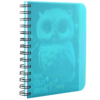 Блокнот з роздільниками «Owl» В6 на 144 аркуші у клітинку з пластиковою обкладинкою на спіралі збоку, ТМ Yes