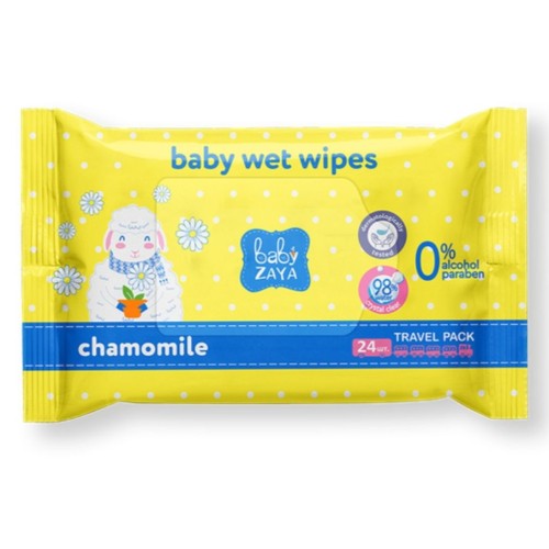 Вологі серветки «Ромашка» 24 шт, Baby Zaya