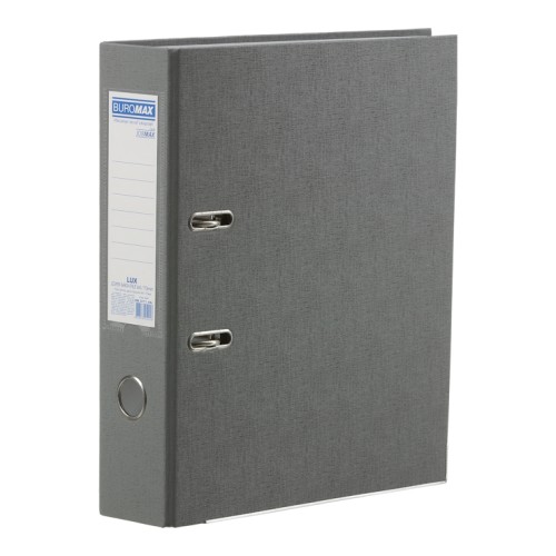 Папка-реєстратор «LUX» А4 одностороння збірна 70 мм PP, сіра, JOBMAX