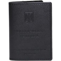 Обкладинка на посвідчення офіцера 9х11,5 см зі шкіри, чорна