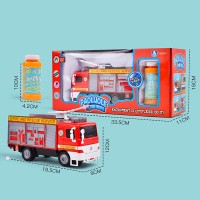 Пожежна машина 18,5х9х12 см зі світлом, на батарейц та мильні бульбашки, у коробці 33,5х11х16 см