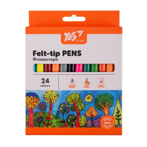 Фломастери «Orange Line» на 24 кольори, ТМ Yes