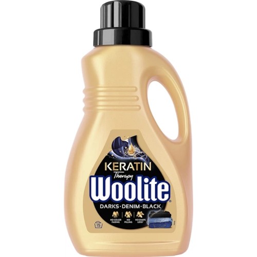 Гель для прання «Woolite» 0,9 л для чорних та джинсових тканин з кератином