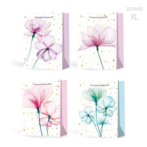 Пакет паперовий 31х12х42 см, в асортименті, TM Leader