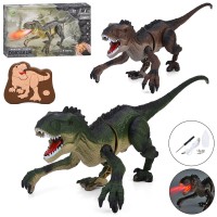 Динозавр 47 см р/к 2,4G на акумуляторі зі світлом, паром та USB, ходить,в асортименті, у коробці 33,5х20х10 см