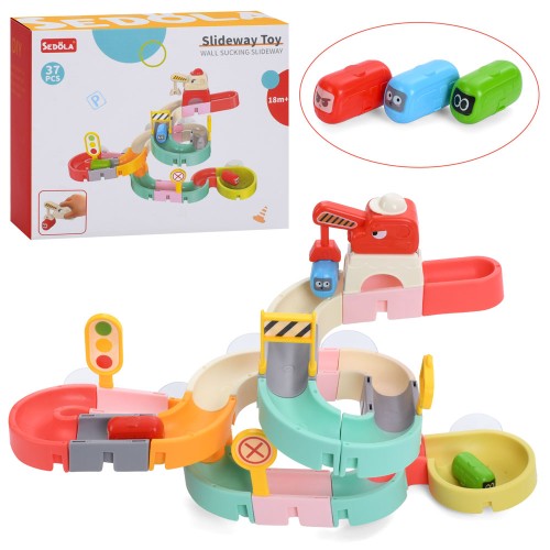 Іграшка для купання «Траса-водоспад» на присосках з транспортом, у коробці 24,5х20х8,5 см.