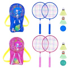 Бадмінтон: дві ракетки по 43 см та, волан, у сумці