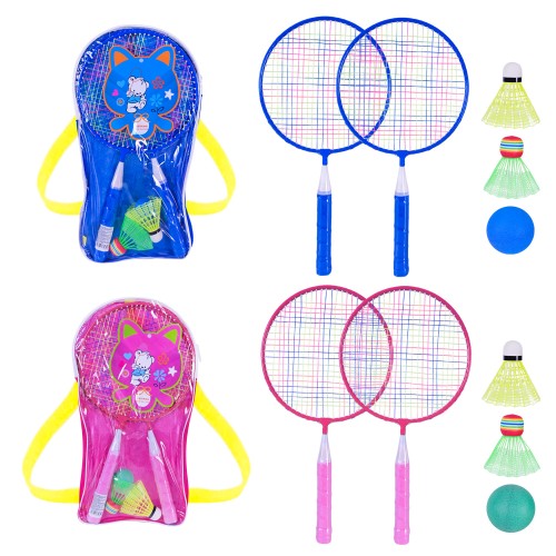 Бадмінтон: дві ракетки по 43 см та, волан, у сумці