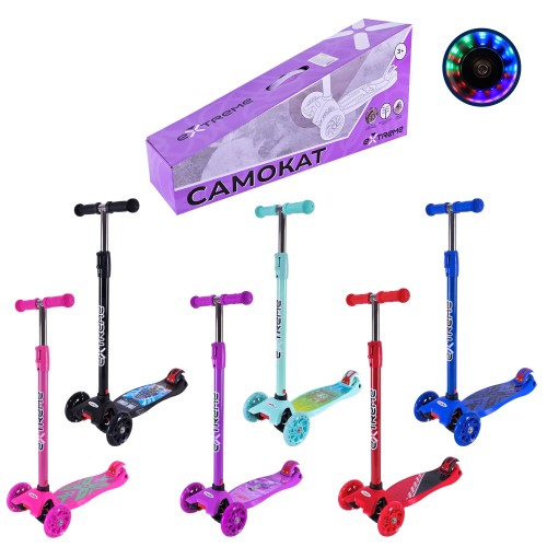 Самокат «MAXI» 4-колісний колеса PU світяться, в асортименті, у коробці 58х14,5х28 см