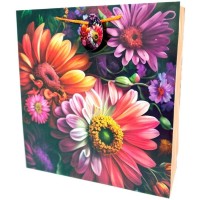 Пакет паперовий «Квіти» 35x37x12 см, ТМ Мандарин