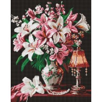 Набір з алмазною мозаїкою «Вишукані лілії» 40х50 см, ТМ Ідейка