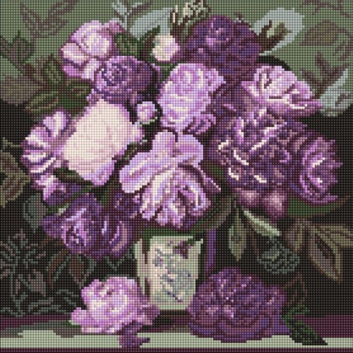 Набір з алмазною мозаїкою «Мелодія пелюсткових барв» 40х40 см, ТМ Ідейка