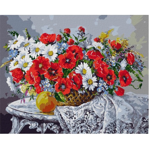Картина за номерами «Натюрморт з маками» 40х50 см, ТМ Ідейка