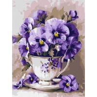Картина за номерами «Чай з фіалками» 30х40 см, ТМ Ідейка