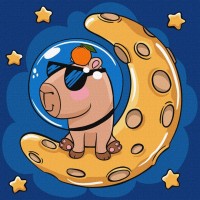 Картина за номерами «Капібара на місяці» 30х30 см, ТМ Ідейка