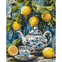 Картина за номерами «Лимони та кераміка» 40х50 см, ТМ Ідейка