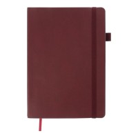 Блокнот «BRIEF» А5 на 96 аркушів у клітинку з обкладинкою зі шкірзаму, червоний, ТМ Buromax