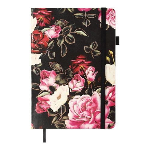 Блокнот «CHERIE» А5 на 96 аркушів у клітинку з обкладинкою зі шкірзаму, чорний, ТМ Buromax