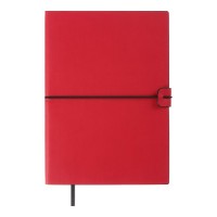 Блокнот «TRAVEL» А5 на 96 аркушів у клітинку з обкладинкою зі шкірзаму, червоний, ТМ Buromax