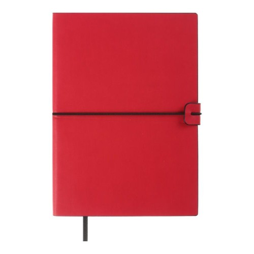 Блокнот «TRAVEL» А5 на 96 аркушів у клітинку з обкладинкою зі шкірзаму, червоний, ТМ Buromax