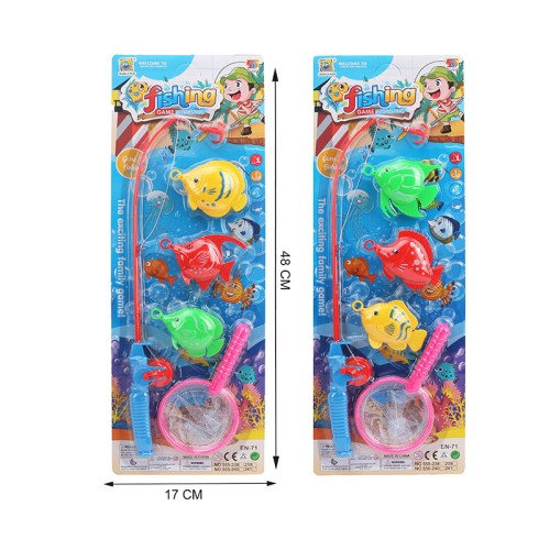 Риболовля: вудка та 3 рибки, в асортименті, на планшетці 48х17 см