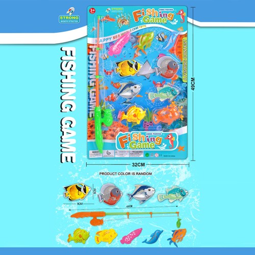 Риболовля: вудка та 8 риб, на планшетці 49х32 см