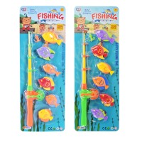 Риболовля: вудка, рибки та сачок, в асортименті, на планшетці 19х5х53 см