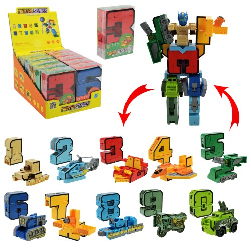 Трансформер «Цифра», в асортименті, у коробці 7х3х9 см, по 10 шт у дисплей-боксі 20х14х10 см