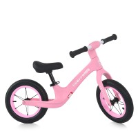 Велобіг «PROFI KIDS» з гумовими колесами 12 дюймів та металевою рамою, рожевий