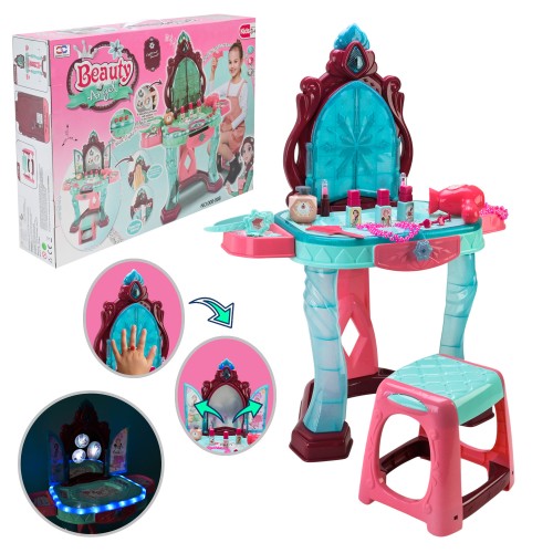 Косметичний столик з інтерактивним екраном, світлом, звуком та аксесуарами, на батарейці, у коробці 59х42,5х12 см