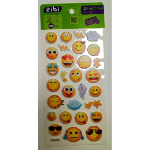 Наліпки «Смайлики 3D» 18х9,5 см, KIDS Line