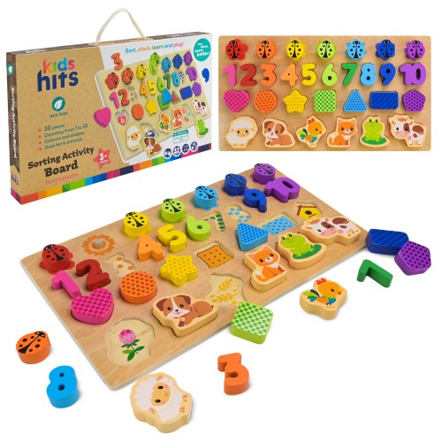 Навчальна дошка дерев`яна з вкладишами, у коробці 42х3,5х24 см, KidsHits