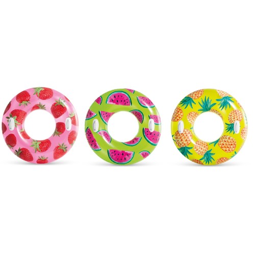 Коло надувне «Фрукти» 107 см від 9 років з максимальним навантаженням до 80 кг та ремкомплектом, в асортименті, у коробці, ТМ Intex