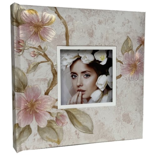 Фотоальбом «Sakura» на 200 фото 10х15см з паперовими аркушами, обкладинка з ламінованого картону, 22х22 см