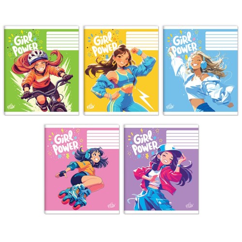 Зошит на 36 аркушів у клітинку «Круті дівчата» №2584, ТМ Brisk