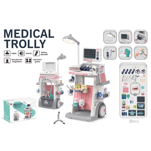 Набір лякаря «Стоматолог» з 30 елементів зі сітом та звуком, на батарейці, у коробці 30,3х68х33 см