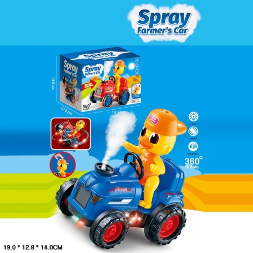 Машина «Каченя» музична зі сітлом та паром, на батареці, у коробці 19х12,8х14 см