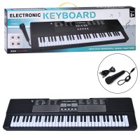 Синтезатор 65х18,5х5,5 см музичний на 61 клавішу з мікрофоном, записом, 36 демо, 16 тонів, 16 ритмів, регулятором гучності та USB, на батарейці у коробці