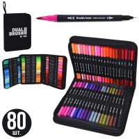 Набір скетч маркерів на 80 кольорів двасторонніх, у пеналі 19х26х4,5 см