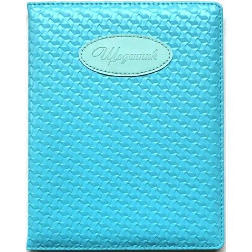 Щоденник шкільний А5 на 48 аркушів з обкладинкою зі шкірзаму, блакитний, ТМ Мандарин