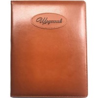 Щоденник шкільний А5 на 48 аркушів з обкладинкою зі шкірзаму, коричневий, ТМ Мандарин