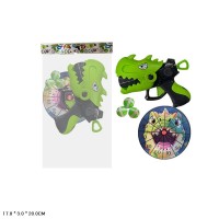 Дартс «Динозавр»: пістолет, мішень та 3 м'ячика на липучці, у пакеті 17х3х20 см