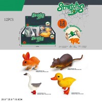 Тваринка гумова, в асортименті, по 12 шт. у дисплей-боксі 28х25х10 см